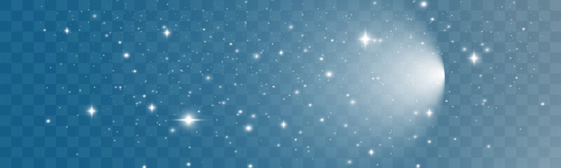 Wall Mural - bright glowing sparkles on a transparent background, resembling a starry or glittering effect