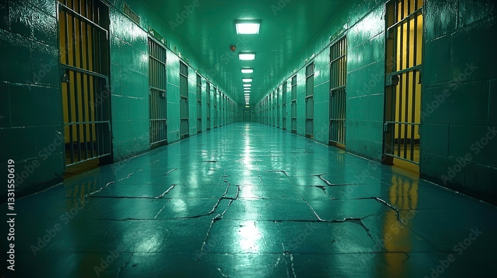 Exploring life behind bars prison hallway correctional facility