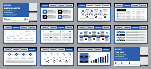 Wall Mural - modern presentation slide templates. infographic elements template set for web, print, annual report