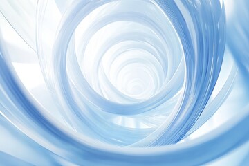 Poster - Abstract spiral design in soft blue tones creating a soothing and dreamy atmosphere in a modern artistic setting