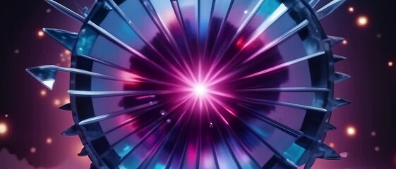 Wall Mural - A large, colorful, and abstract object with a purple center