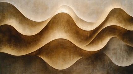 Wall Mural - abstract illustration features smooth layered flowing wave like shapes