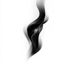 Poster - Elegant Abstract Black and White Swirl with Subtle Sparkle: A Study in Contrast and Flow
