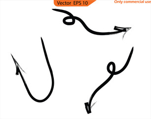 Wall Mural - Black arrows, ink line, grunge arrows brush strokes, ink paint set, EPS 10. Only commercial use	