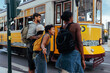 © bernardbodo - Tourists waiting to board lisbon tram 28 in portugal