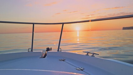Fototapete - Costa Blanca Alicante Denia boat ride sunset over calm ocean