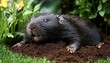 © Ilja - Adult European Mole in Soil After Garden Excavation, Wildlife Conservation, Animals Close Up