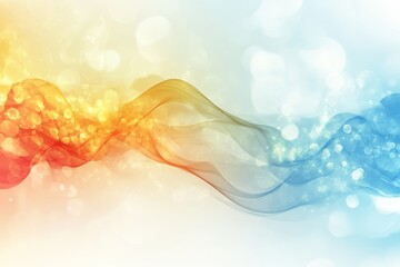Fototapete - Colorful waves of light create a vibrant abstract design in a blend of orange and blue hues