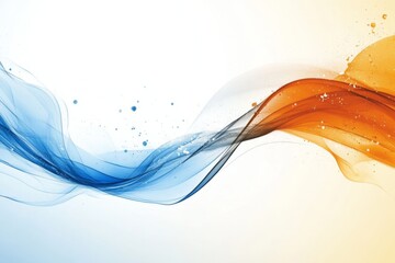 Aufkleber - Flowing abstraction of blue and orange waves creating a vibrant background for design