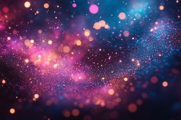 Leinwandbilder - Colorful cosmic swirl depicting a vibrant galaxy with sparkling stardust and bright celestial bodies in a dark backdrop