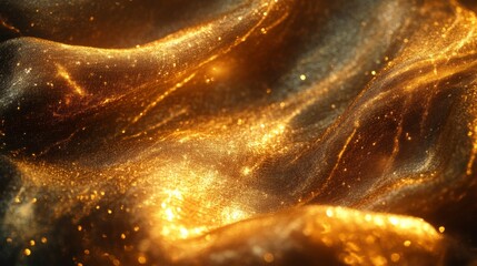 Wall Mural - abstract golden shimmering textured background with waves and sparkling effects