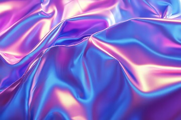 Aufkleber - Colorful waves of silk fabric create a vibrant and smooth texture under soft light in a close-up view