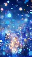 Wall Mural - A dreamy cityscape with vibrant bokeh lights and a magical atmosphere.