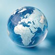 © MGD - Transparent Glass Globe with Earth Map, Symbolizing Globalization, Ecology, and International Relations