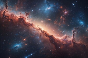 Wall Mural - interstellar nebula glowing galaxy background for stunning cosmic scenery