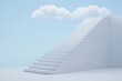 © Alex - Staircase ascending towards soft clouds in bright, serene sky ev
