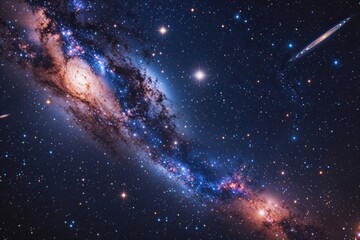 Wall Mural - ideal starry night sky background featuring galaxy and space design