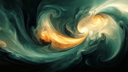 Wall Mural - swirling abstract artwork with vibrant colors and dynamic forms