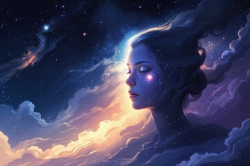 Wall Mural - cosmic light and shadow wonders in deep space artwork