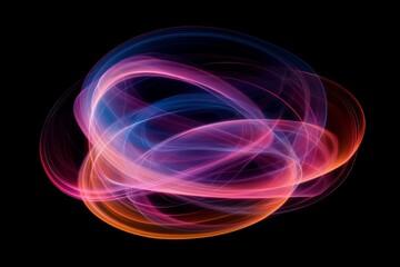Fototapete - Colorful abstract light patterns swirling in dark background create dynamic visual energy and movement in artistic expression