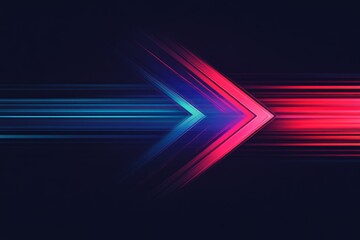 Leinwandbilder - Colorful dynamic arrow patterns create a sense of movement and energy in a dark background