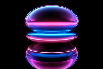 Aufkleber - Colorful orbs reflect light in a symmetrical arrangement against a dark background creating a vibrant visual experience