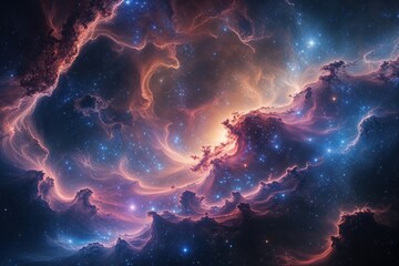 Wall Mural - vibrant cosmic exploration reveals dreamlike nebula stories in light