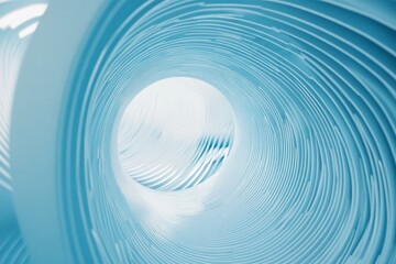 Fototapete - Spiral structure of blue material showcasing intricate patterns and depth created by unique design elements