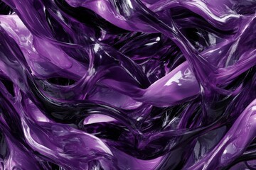 Poster - Abstract portrayal of flowing purple and black textures creates dynamic visual interest in digital art