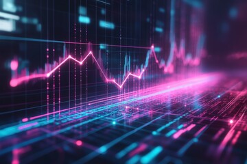 Leinwandbilder - Visual representation of data analytics trends in a digital graph with vibrant colors and intricate designs