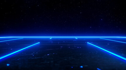 Wall Mural - Neon Horizon with Starry Sky