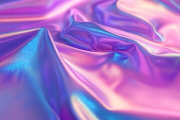 Poster - Beautiful shimmering fabric with iridescent colors in shades of purple and blue on a smooth surface