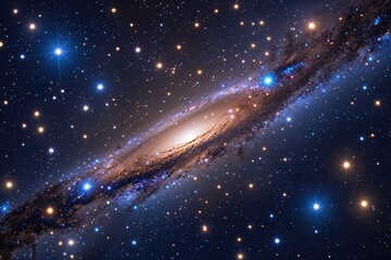 Wall Mural - night sky stars and galaxies over sparkling universe background
