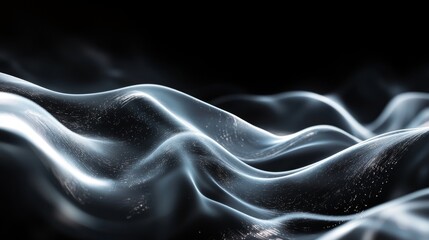 Wall Mural - abstract flowing shapes and surfaces in a dark environment