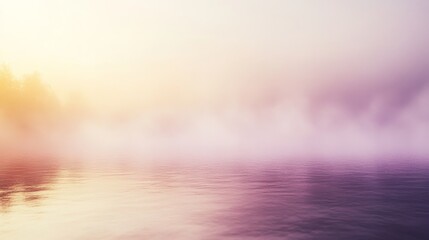 Wall Mural - A serene lake scene shrouded in soft and colorful mist