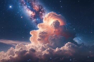 Wall Mural - stunning cosmic nebula surrounded by dazzling stars in a dreamlike galaxy