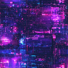 glitch aesthetic digital data flow