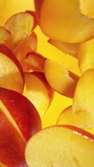 Fototapete - Super Slow Motion Shot of Splashing Fresh Nectarines . Filmed on High Speed Cinematic Camera at 1000fps .