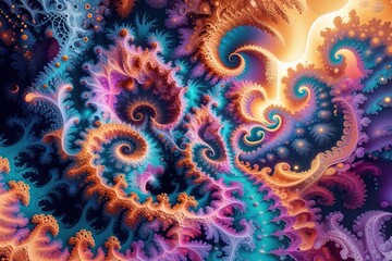 Wall Mural - surreal fractal art capturing dreamlike landscapes and mesmerizing patterns