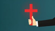 © Netaya - Hand Presses Red Cross: Clarifying Business Rejection for Operational Excellence in Photo Stock