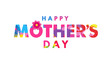 © koltukovs - Happy Mother's Day, colorful grunge brush pattern typography. I love you mom, calligraphy and beautiful flower for greeting card or poster design. Vector illustration
