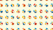 © Netaya - Flat Summer beach ball seamless tile pattern with vibrant colors and a playful beach atmosphere concept as Vibrant beach balls and bright colors create a fun playful summer beach seamless tile pattern