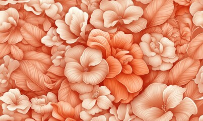 A modern template design featuring luxury floral seamless patterns with linear hand drawn tropical leaves for various applications