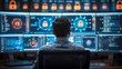 © Mamun - Network Security Background with Cybersecurity Expert Monitoring Systems