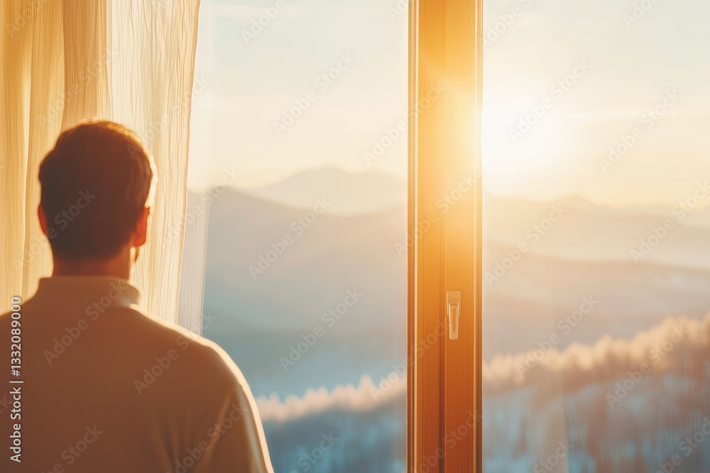 A person installing energy efficient windows and smart thermostats