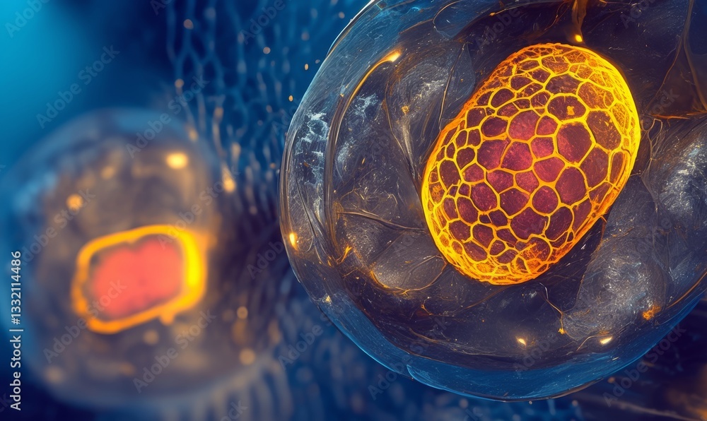 Microscopic View of Two Cells Undergoing Division, Dividing Cells Stock ...