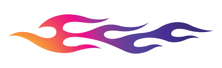 Wall Mural - tribal fire flame race car body side vinyl sticker vector eps art image file. burning tires and flam