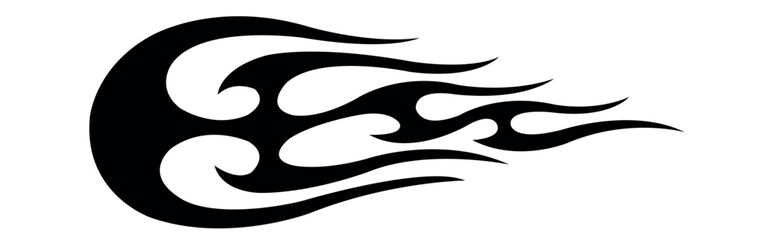 Wall Mural - burning tires and flames car decal vinyl sticker. racing car tribal fire flames vector art graphic.