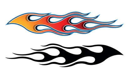 Wall Mural - sports car speed fire flame decal vinyl sticker. racing car tribal fire flames vector eps graphic. s