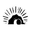 © Primos Studio - rough hand-drawn christian empty tomb symbol black vector